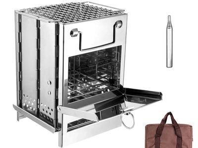 Versatile Portable Stainless Steel Folding Grill with Bag For Easy Carrying, Suitable for Camping