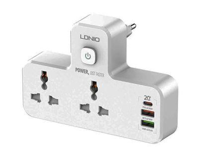 LDNIO 6 IN 1 POWER SOCKET(NIGHT LAMP,PD+QC 3.0 + 2.4 AMP FAST CHARGER) 18 A THREE PIN SOCKET