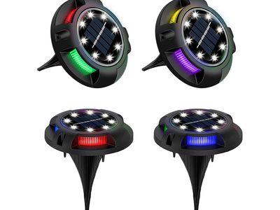 4 Pack 12 LED Lights Solar Ground Lights Outdoor Waterproof