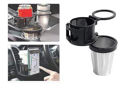 3 in1 Multifunctional Car Drink Holder Universal Car Cup Holder with 360° Rotating Adjustable Base Water Cup Holder