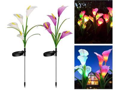 4 LED Lily Flower LED Solar Light (2pcs Pack)