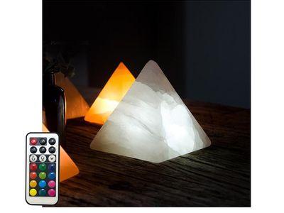 New Design Pyramidal White Natural Selenite Crystal LED Night Light