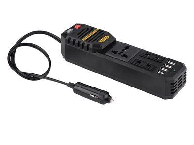 200W Power Inverter, DC 12V to AC 220V Car Power Inverter with 4 USB Port Cigarette Lighter