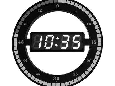 Plastic LED Wall Clock Simple Ring Round Clock Mute Digital Electronic Clock