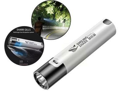 Smiling Shark Rechargeable Powerful LED Torch Power Bank Handheld Waterproof Camping Mini Flashlight