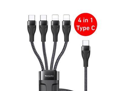 Yesido 4-in-1 Multi-Function Fast Charging Cable (USB or Type C)