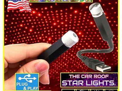 USB Car Interior LED Light Roof Atmosphere Starry Sky Lamp Star Projector Lights