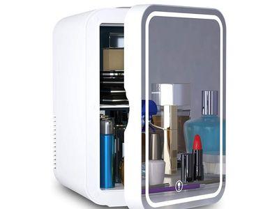 Mirrored LED Mini Cooler/Mini Fridge for Cosmetics, Beverages, or Medicines (8 Liters)