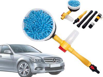 Automatic Rotating Pressure Mist Sponge Cleaner Brush Non-slip Handle with Soap Tank