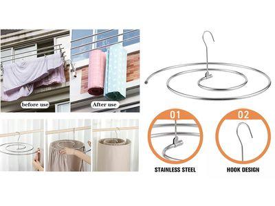 Spiral Hanger for Drying Towels and Sheets Made of Stainless Steel for Indoor and Outdoor Use