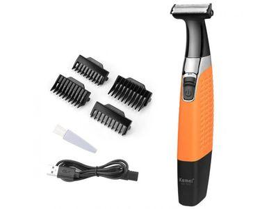 Kemei KM-1910 Electric Shaver with 4 Combs Rechargeable and Waterproof Trimmer