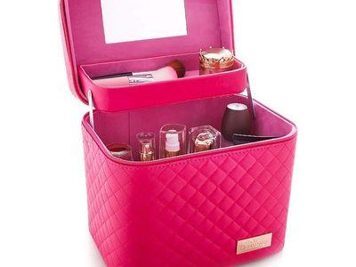 Makeup Case with Mirror and Foldable Inner Drawer Suitable for All Cosmetics