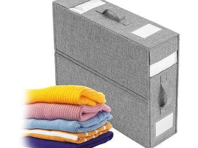 Space Saving Foldable Clothes Storage Organizer with Zipper