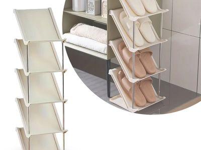 Shoe Organizer Rack with 5 Shelves in the Form of a Space-Saving Slope