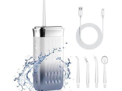 Portable Water Flosser with 4 Heads and 3 Modes