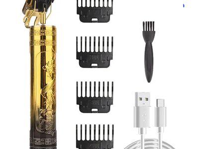 Portable Vintage T9 Electric Hair Trimmer And Hair Clipper Rechargeable And Waterproof  With 4 Combs