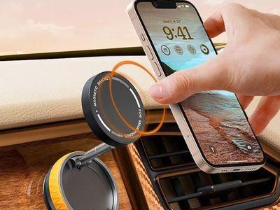 360 Degree Rotating Foldable Magnetic Car Phone Holder with Strong Suction