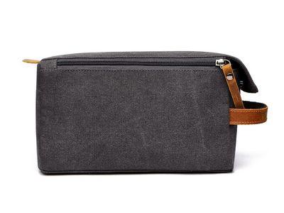 Unisex High-Quality Leather Canvas Toiletry Organizer Bag perfect for Travel and daily use