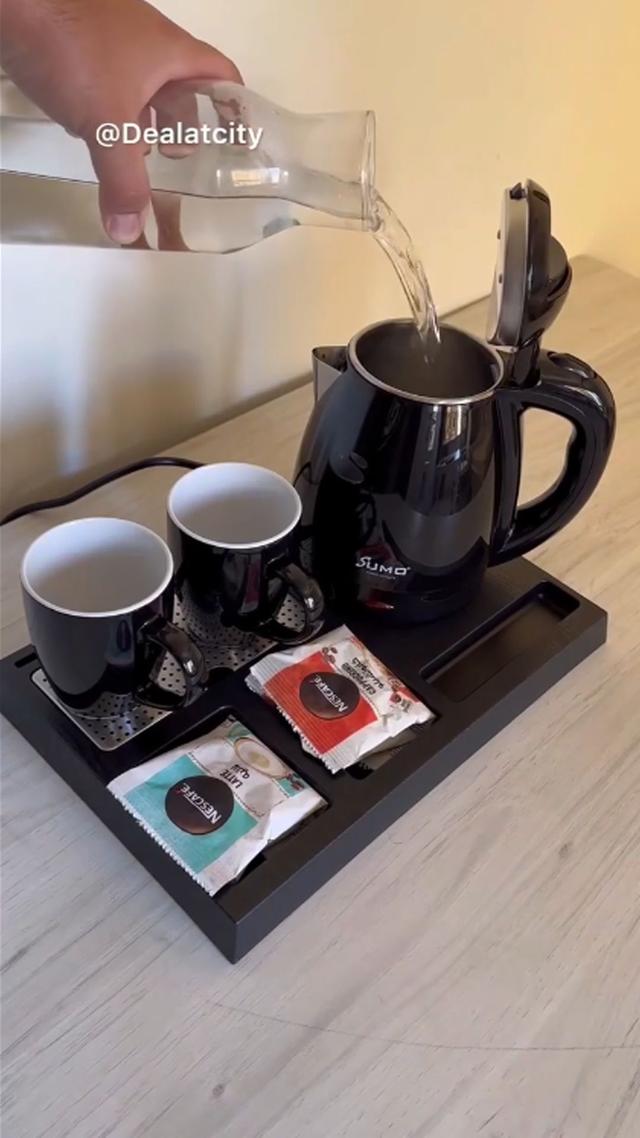 Hotel Kettle Set - 1.2L - Base and 2 Cups