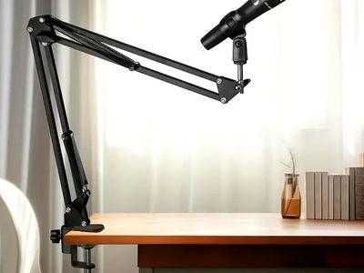 Desk Mount Microphone Stand with Adjustable Arm