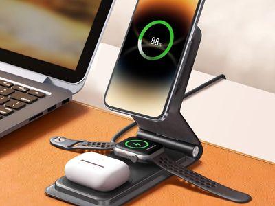 3 in 1 Magnetic Wireless Charger for Mobile Phone, Earphone, Watch